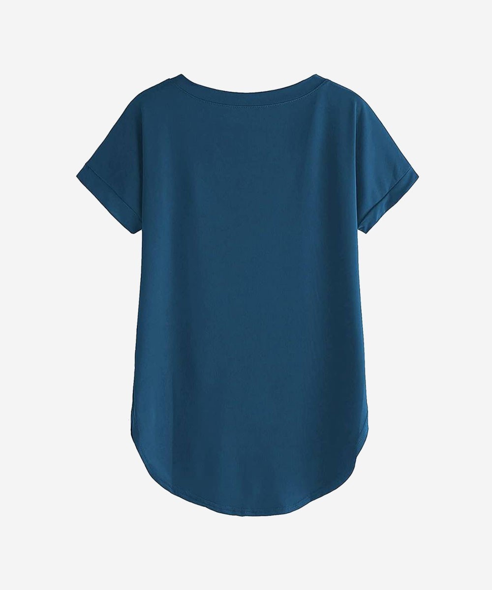 Women Solid Round Neck Cotton T-Shirt