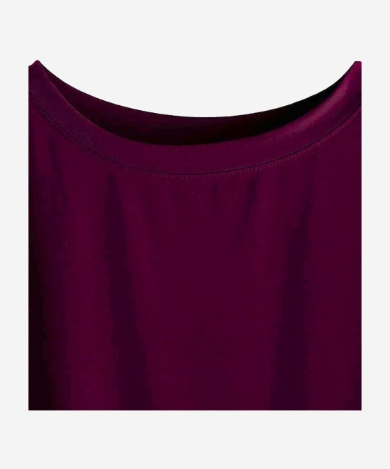 Women Solid Round Neck Cotton T-Shirt
