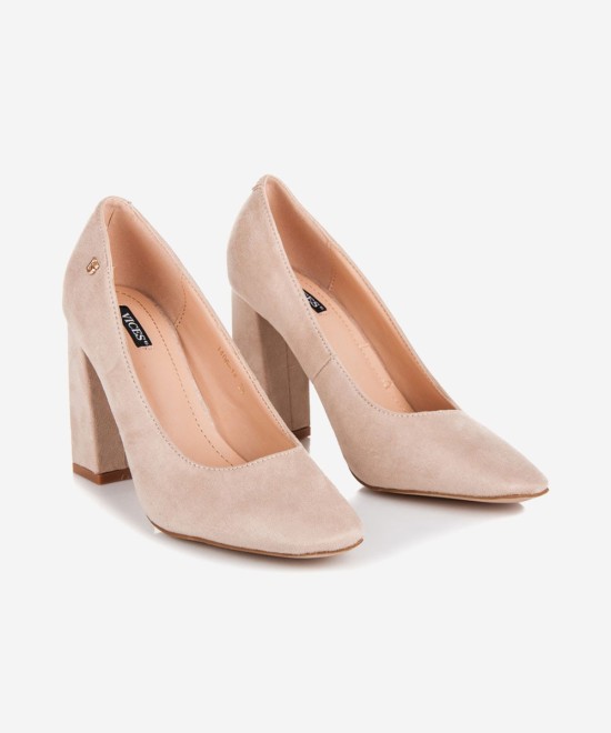 Lizoleor Slip On Block Heels Women Pointed Toe